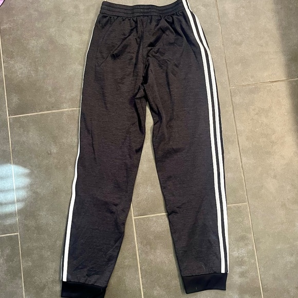 Adidas Boys Youth Large 14/16 Charcoal Gray/Black/White Jogger Track Pants - Picture 7 of 7